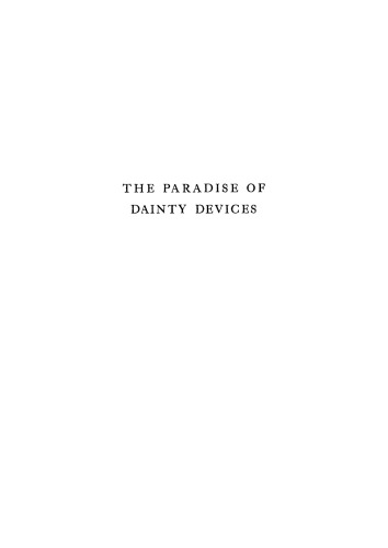 A Paradise of Dainty Devices (1576–1606)