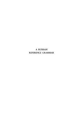 A Russian Reference Grammar