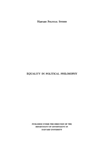 Equality in Political Philosophy