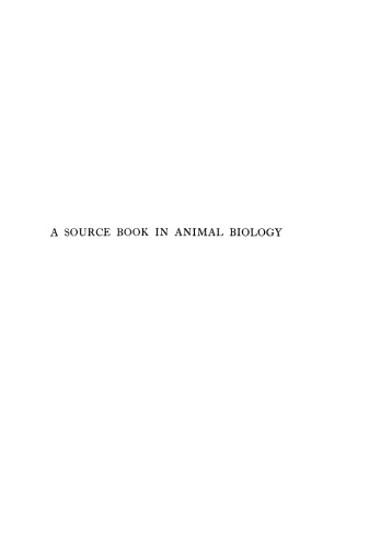 A Source Book in Animal Biology