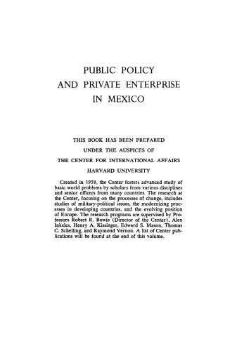 Public Policy and Private Enterprise in Mexico