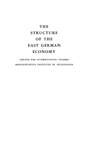 The Structure of the East German Economy