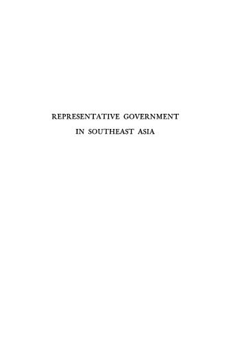 Representative Government in Southeast Asia