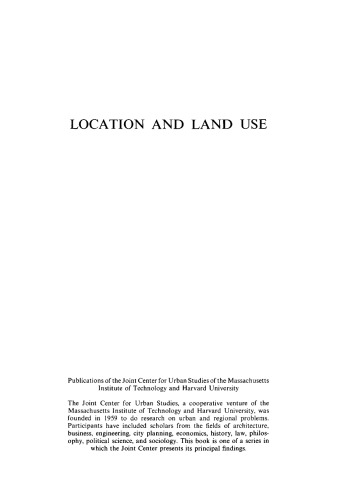 Location and Land Use: Toward a General Theory of Land Rent