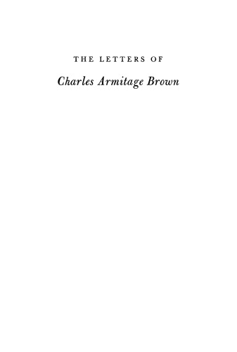 The Letters of Charles Armitage Brown