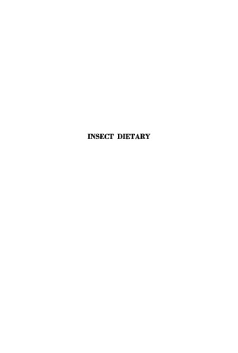 Insect Dietary: An Account of the Food Habits of Insects