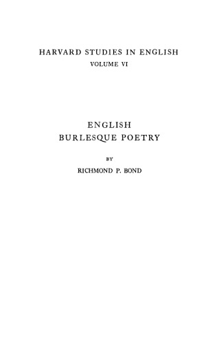 English Burlesque Poetry, 1700-1750