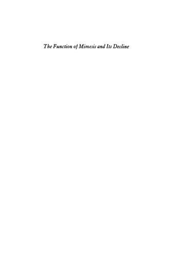 The Function of Mimesis and Its Decline