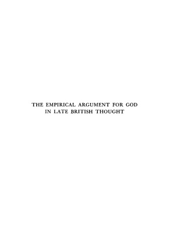 The Empirical Argument for God in Late British Thought