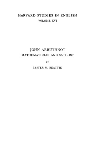 John Arbuthnot: Mathematician and Satirist