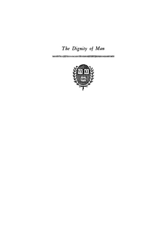 The Dignity of Man: Studies in the Persistence of an Idea