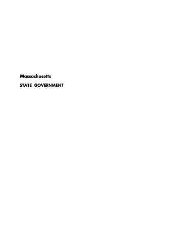 Massachusetts State Government: Second Edition
