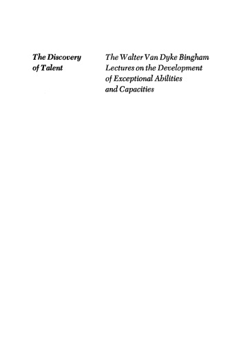 The Discovery of Talent
