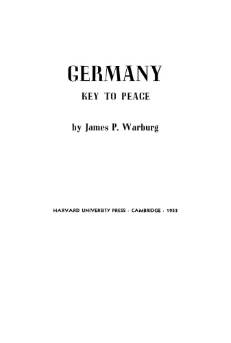 Germany: Key to Peace