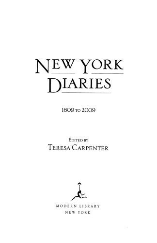 New York Diaries: 1609 to 2009