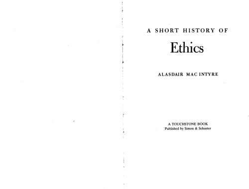 Short History of Ethics