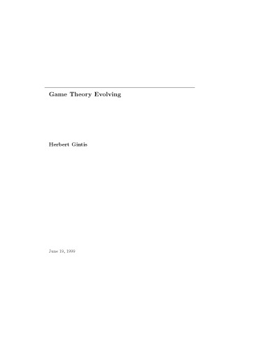 Game theory evolving