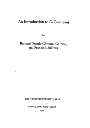 Introduction to G-functions