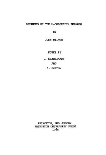Lectures on the h-cobordism theorem