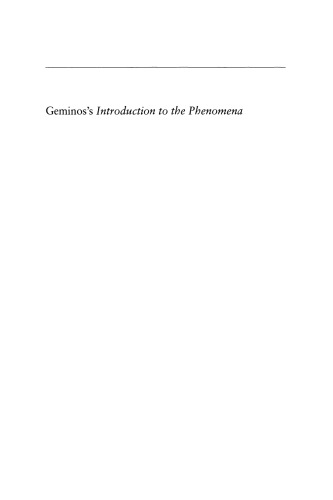 Geminos's Introduction to the Phenomena: A Translation and Study of a Hellenistic Survey of Astronomy
