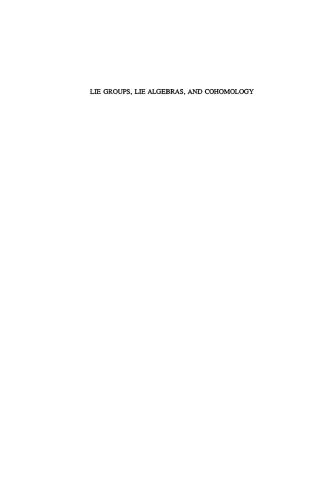 Lie Groups, Lie Algebras, and Cohomology. (MN-34), Volume 34