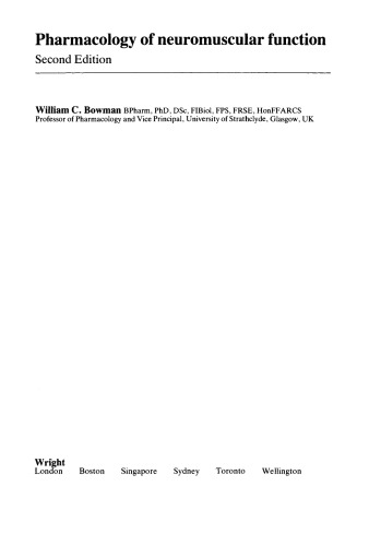 Pharmacology of Neuromuscular Function