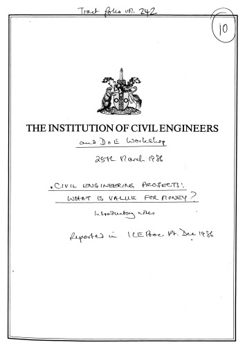 Civil engineering projects : what is value for money?