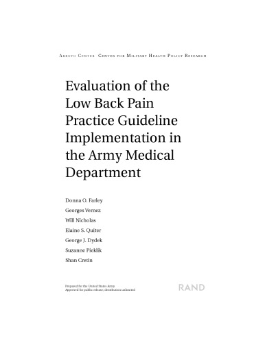 Evaluation of Low Back Pain - Practice Guideline