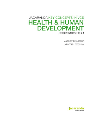 Key concepts in VCE. Health & human development. Units 3 & 4