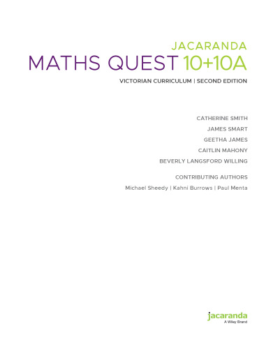 Jacaranda Maths Quest 10+10A Victorian Curriculum