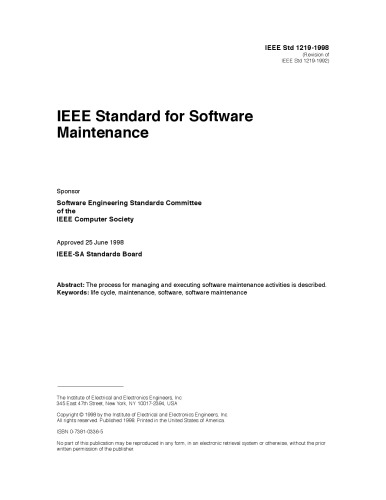IEEE Standard for Software Maintenance