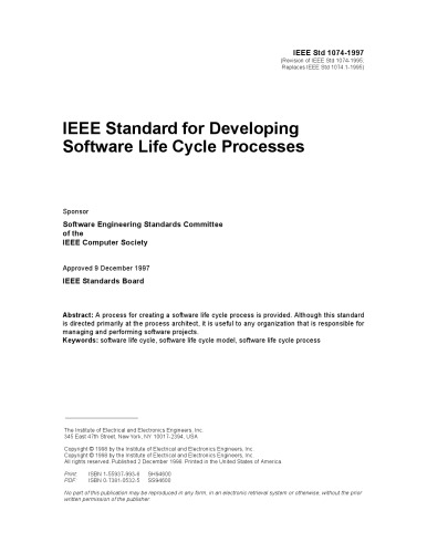 ISO/IEC/IEEE 12207 - 1997 Standard for Software Quality Assurance Processes