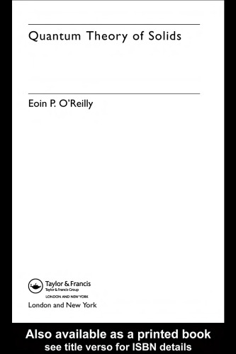 Quantum theory of solids