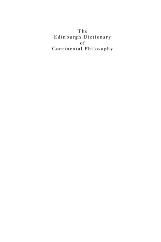 The Edinburgh Dictionary of Continental Philosophy