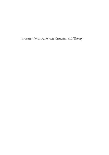 Modern North American Criticism and Theory: A Critical Guide