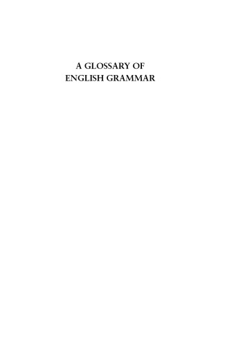 A Glossary of English Grammar