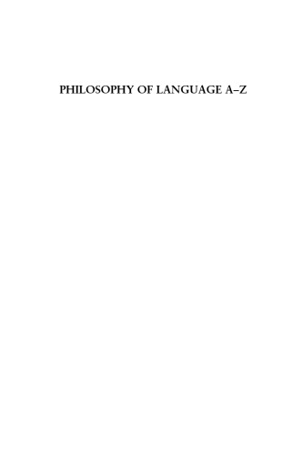 Philosophy of Language A–Z