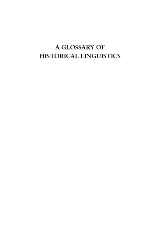 A Glossary of Historical Linguistics