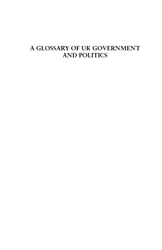 A Glossary of UK Government and Politics