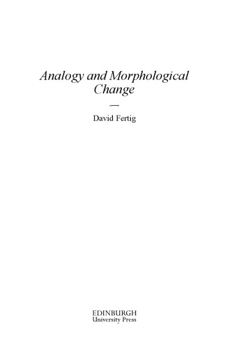 Analogy and Morphological Change