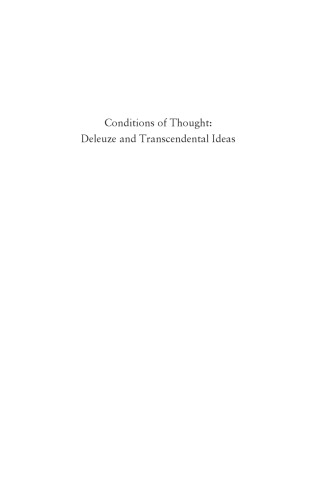 Conditions of Thought: Deleuze and Transcendental Ideas