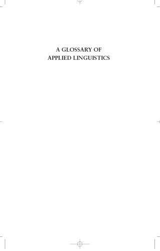 A Glossary of Applied Linguistics
