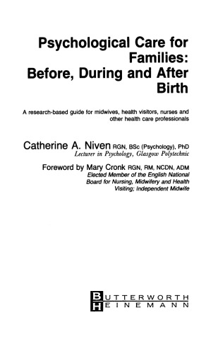 Psychological Care for Families. Before, During and After Birth