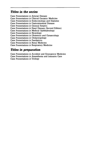 Case Presentations in Arterial Disease