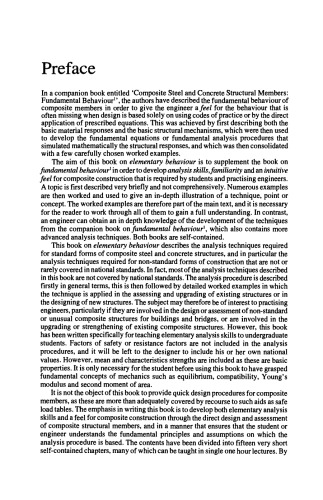 Elementary Behaviour of Composite Steel and Concrete Structural Members