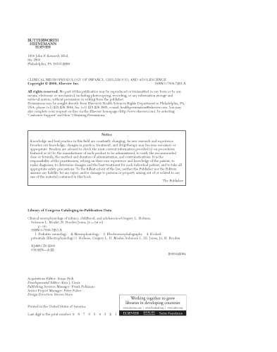 Clinical Neurophysiology of Infancy, Childhood, and Adolescence