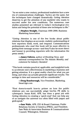 Getting @ttention. Leading-Edge Lessons for Publicity and Marketing