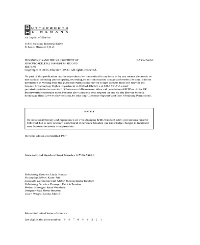 Ergonomics and the Management of Musculoskeletal Disorders