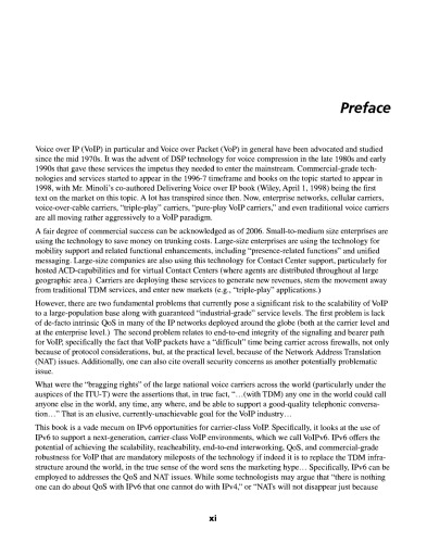 Voice Over IPv6. Architectures for Next Generation Vol: P Networks
