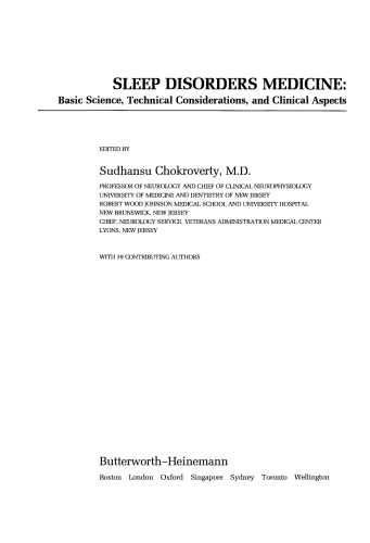 Sleep Disorders Medicine. Basic Science, Technical Considerations, and Clinical Aspects